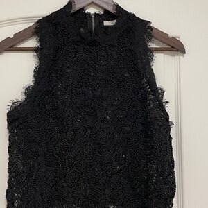 Zara lace embroidered sheer tank top with zipper closure in back